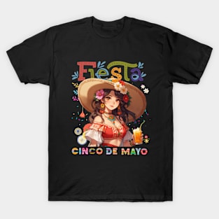 Cinco De Mayo Mexican Girl Fiesta 5 Anime cute girl T-Shirt